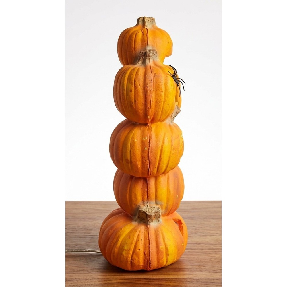 Trendmasters 6 Stacked Pumpkins Lighted Halloween Foam Mold 18", Set of 2, 1993 - Picture 10 of 12